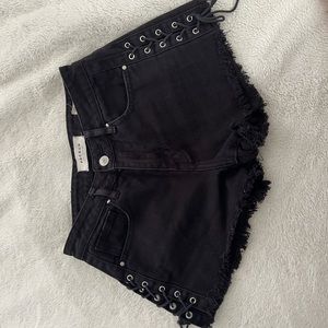 PacSun black denim shorts